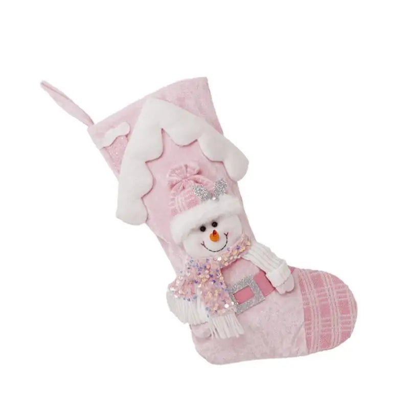 Julstrumpor i rosa, set om 3