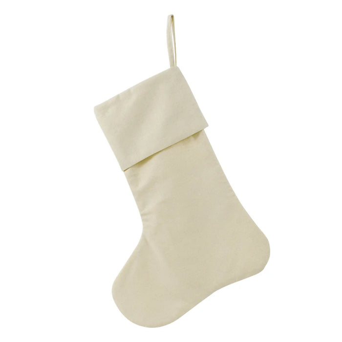 Julstrumpa i lin, enfärgad – Beige