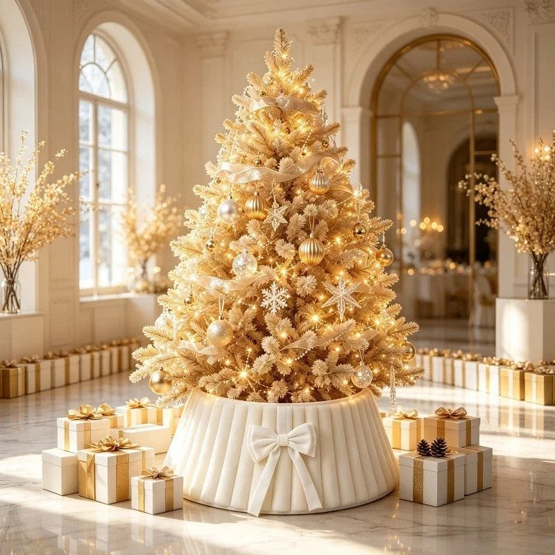 Julgransmatta i sammet med rosett vy 6