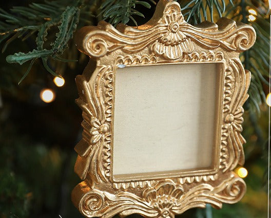 Mini fotoram i guld, barockstil – Kvadratisk