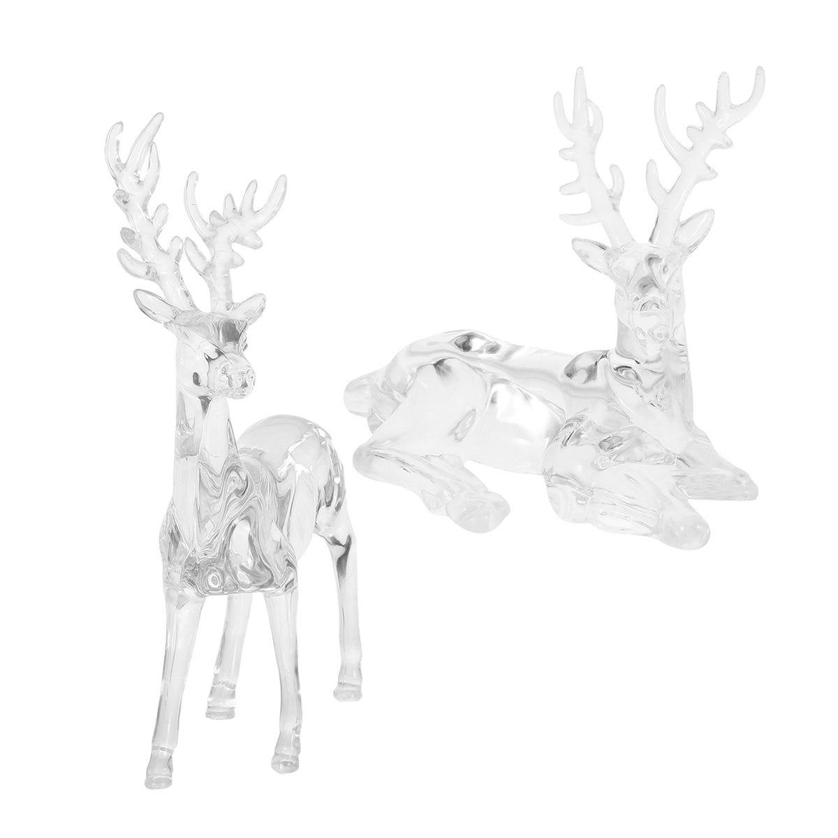 Par genomskinliga rendjursfigurer, 2 st